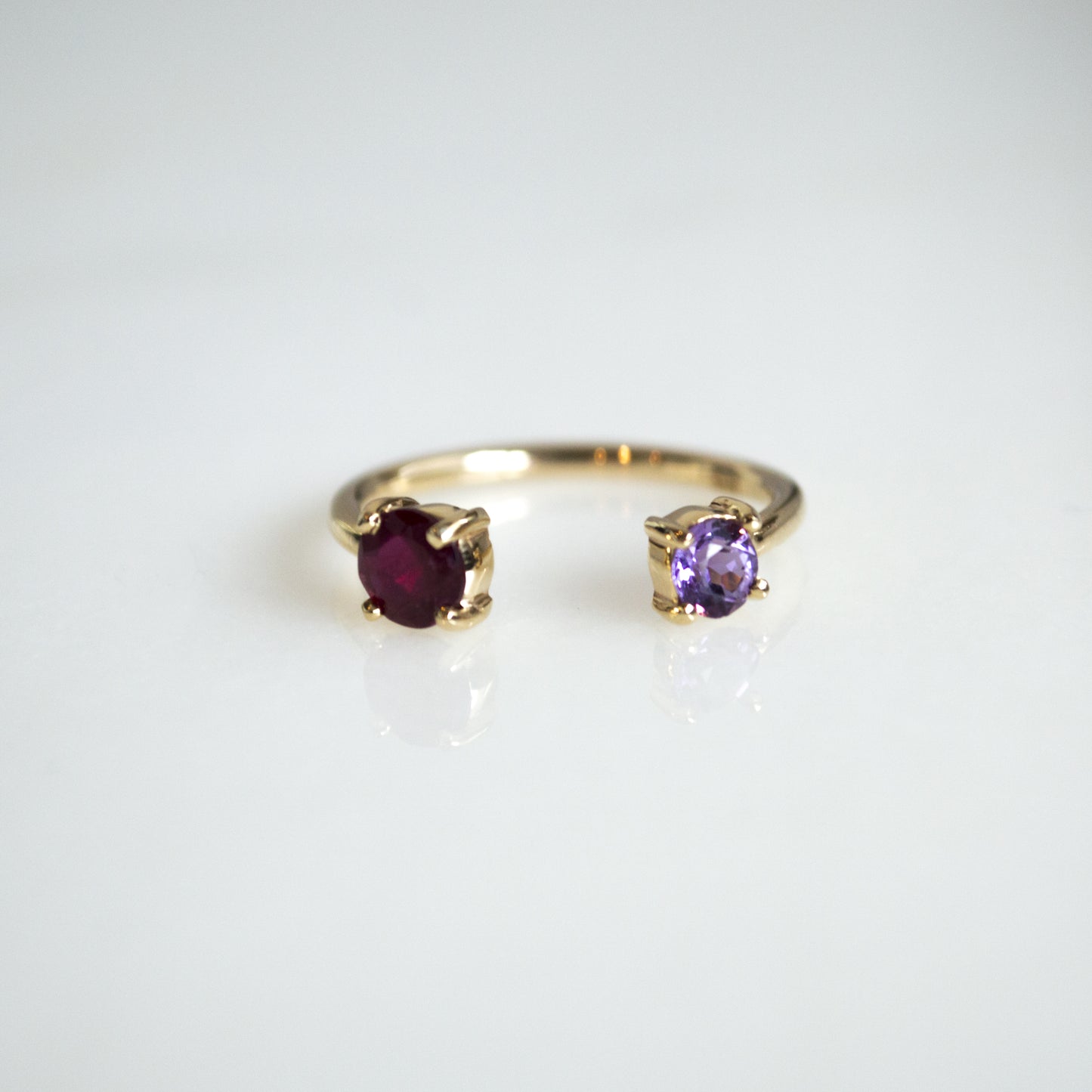 Anillo Amatista y Rubí