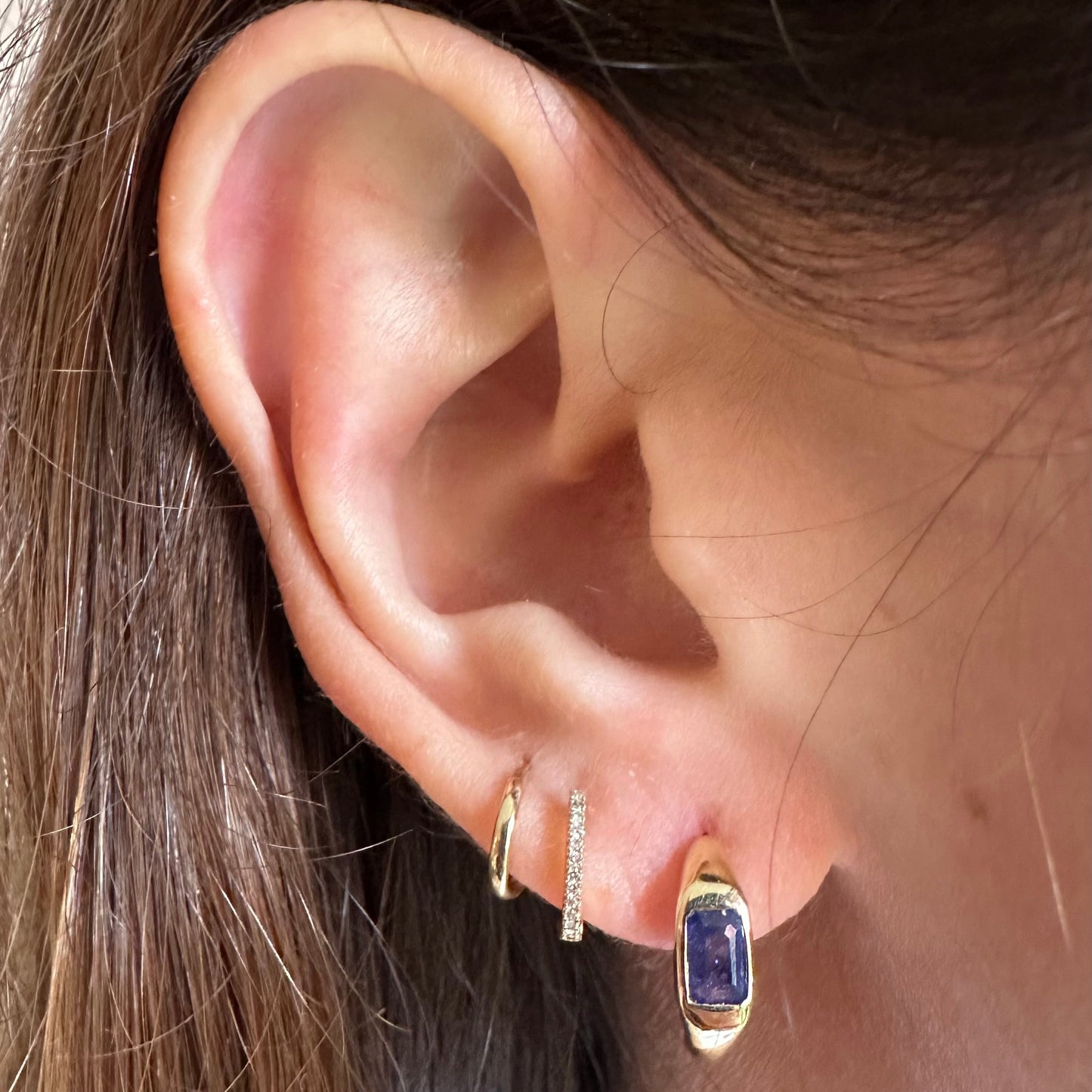 Arracadas Chunky Zafiro