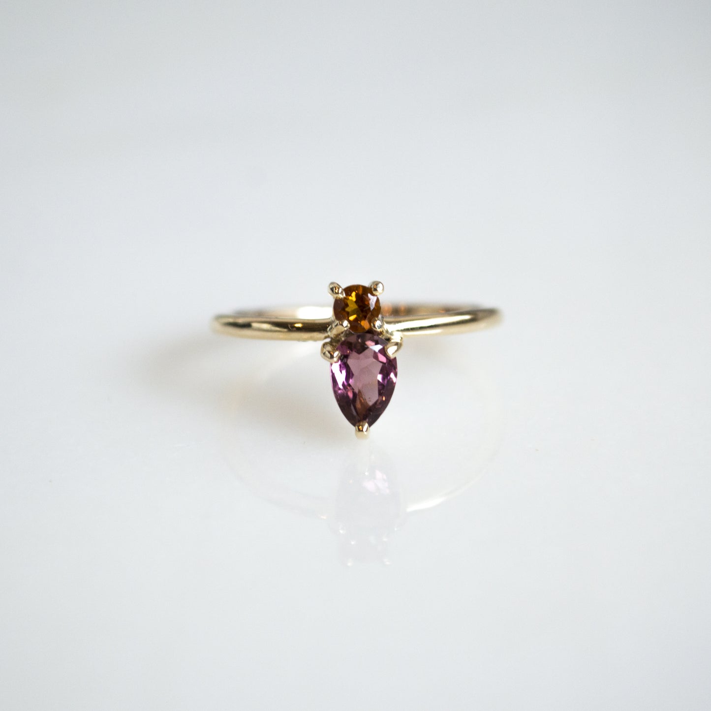 Anillo Turmalina y Citrino