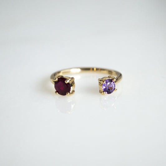 Anillo Amatista y Rubí